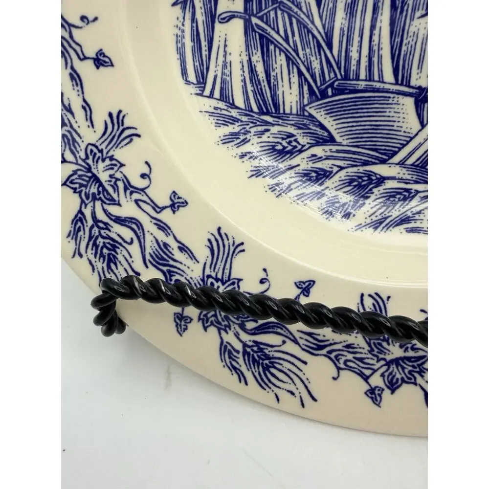 One WILLIAMS SONOMA Blue Harvest Rimmed Bowls England EUC